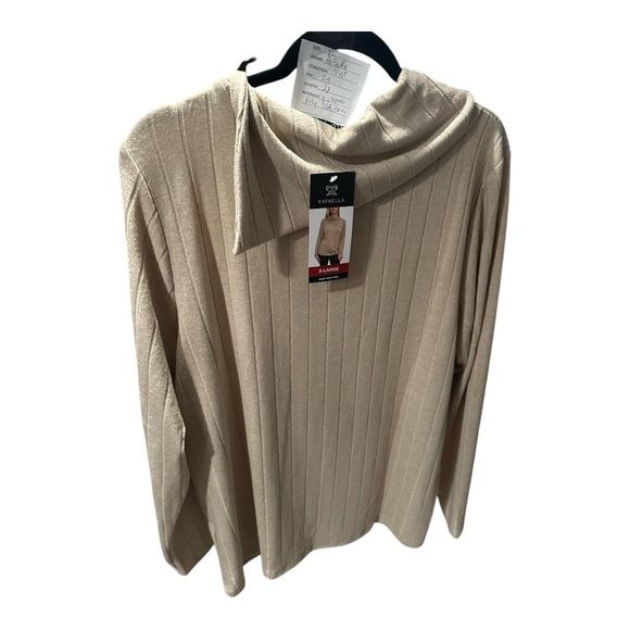 NWT Rafaella Cream Sweater with Gold Button Detail Size XL - Picture 2 of 4